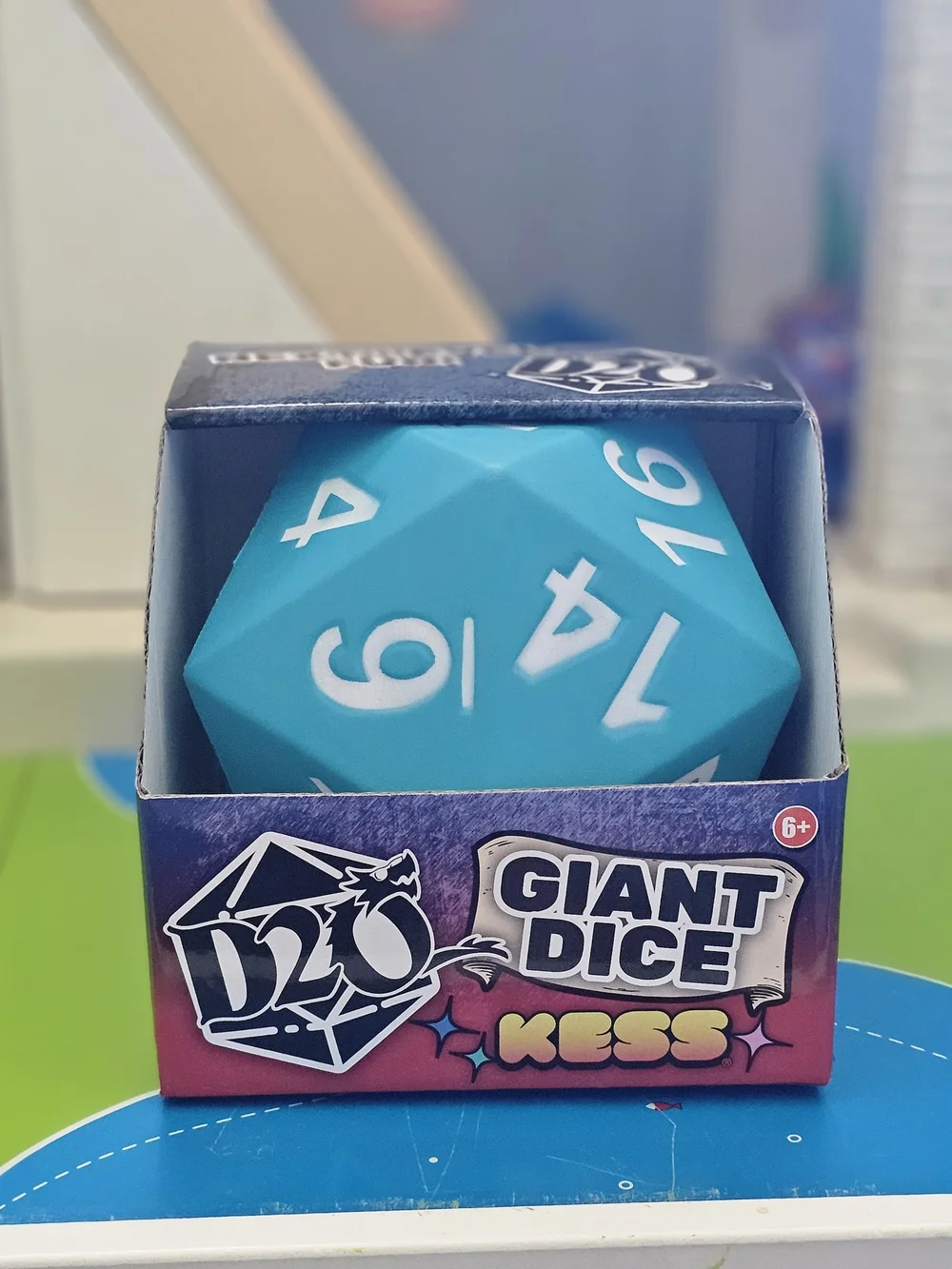 KESS Giant D20 Dice in Bright Teal
